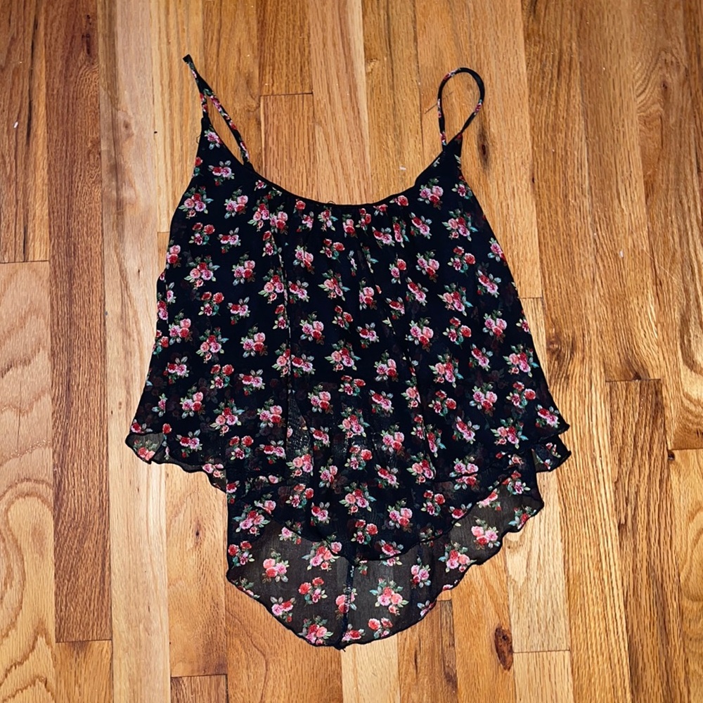 WDG, camisole , Black with flowers